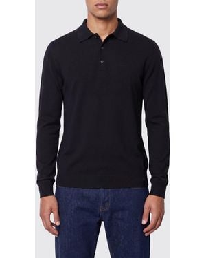 Roberto Collina Polo De Punto De Lana Merina Con 3 Botones - Azul