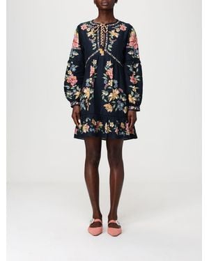 FARM Rio Cotton Maira Mini Dress With Floral Print - Blue