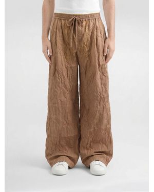 Dolce & Gabbana Dolce &Amp Gabbana Pinstriped Cotton Blend Wide Leg Trousers - Brown