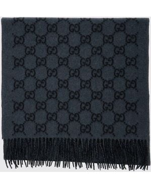 Gucci Gg Cashmere Scarf - Black