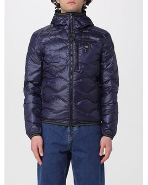 Blauer Quilted Padded Nylon Down Jacket - Blue