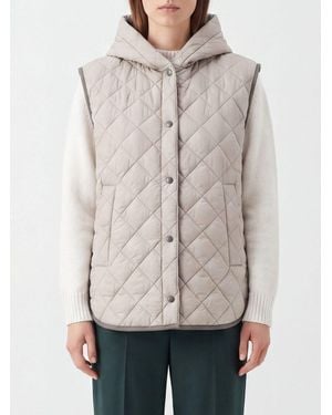 Brunello Cucinelli Quilted Technical Fabric Gilet - Natural