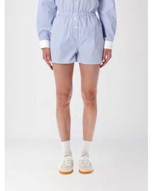 Sporty & Rich Sporty &Amp Rich Striped Cotton Boxer Shorts With Elasticated Waist - Blue