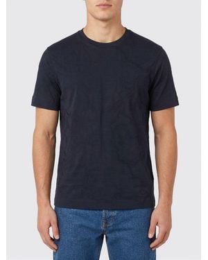 Emporio Armani Crew Neck Cotton And Silk Blend T-Shirt - Blue