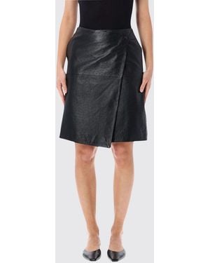 Loulou de Saison Leather Wrap Skirt - Black
