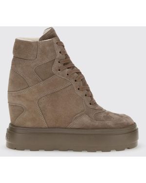 Casadei Sneakers Con Zeppa - Marrone