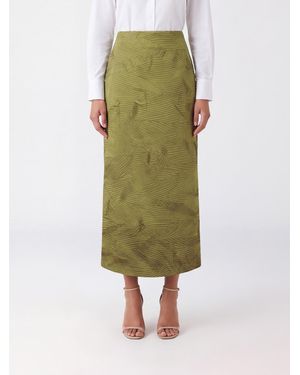 Ulla Johnson Minirock Inez Aus Satin Mit Knittereffekt Mit Hinterem Schlitz - Grün
