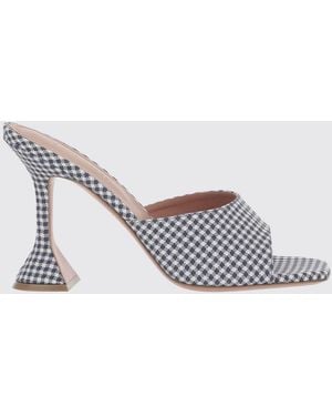 AMINA MUADDI Lupita Croc-Print Leather Mules - White