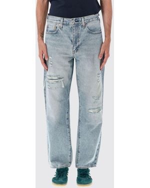 Levi's Vaqueros 568 De Corte Recto En Denim Desgastado De Talle Medio - Azul