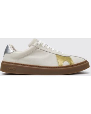Camper Twins Calfskin Low-Top Sneakers With Contrast Logo - White