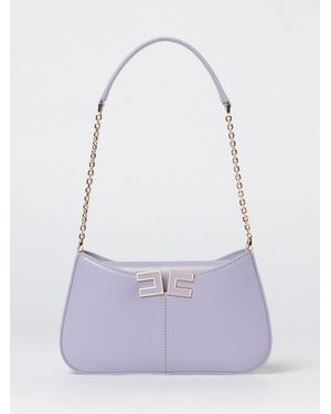 Elisabetta Franchi Brushed Faux Leather Bag - Purple