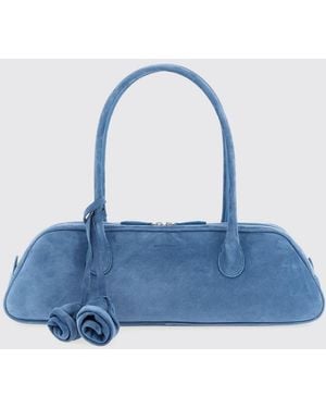 Magda Butrym Brigitte Trapeze Suede Leather Bag - Blue