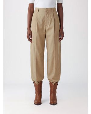 MM6 by Maison Margiela Cotton Blend Baggy Trousers - Natural