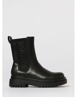 Just Cavalli Flat Ankle Boots - Black