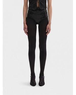 MACCAPANI Sequin Polyamide Culotte Shorts - Black