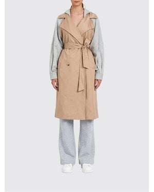 Twinset Gabardina De Algodón Con Capucha - Blanco