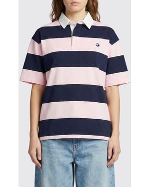 Coperni Striped Organic Cotton Polo - Blue