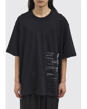Isabel Benenato Printed Cotton Crew Neck T-Shirt - Black