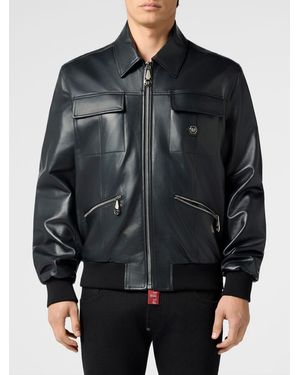 Philipp Plein Nappa Bomber - Black