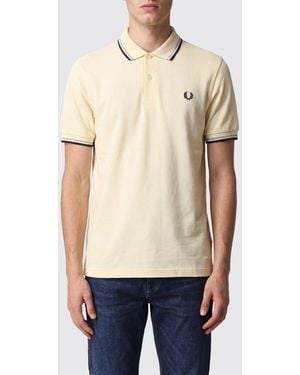 Fred Perry Cotton Polo Shirt With Logo - Natural