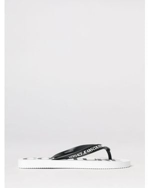 Versace Jeans Couture Rubber Flip Flops With Printed Logo - White