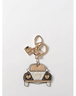 Liu Jo Car Faux Leather And Brass Keychain - White