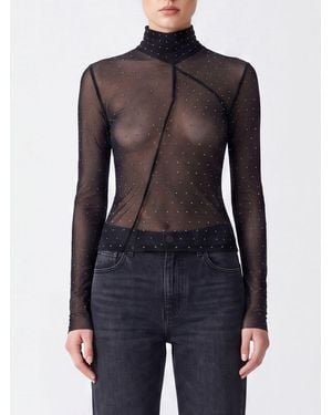 Liu Jo Slim Fit Turtleneck Top - Blue
