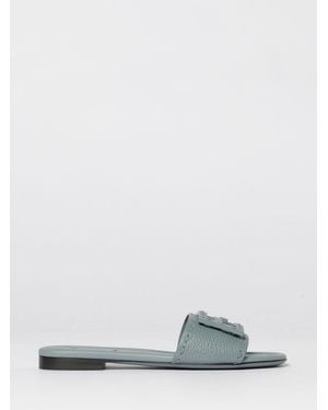 Fendi Baguette Tumbled Leather Sandals - White