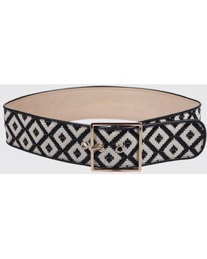 Max Mara Palato Baumwollgürtel Mit Jacquard-Rauten - Weiß