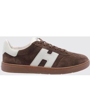 Hogan Cool Sneaker Aus Glatt- Und Velours-Kalbsleder Mit H-Logo - Braun
