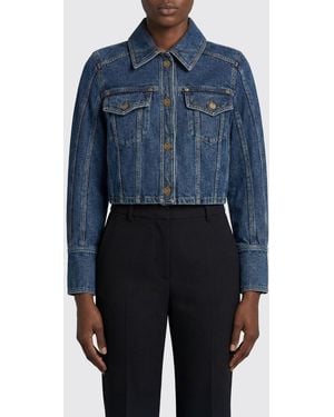 Balmain Crop Denim Jacket - Blue