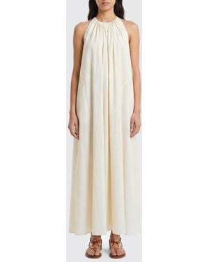 Alysi Long Cotton Poplin Dress - White
