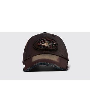 CAMPERLAB Distorted Washed Sprayed Used Cotton Hat - Black
