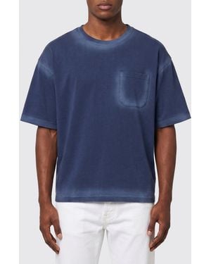 YMC Camiseta De Algodón Y Lino - Azul