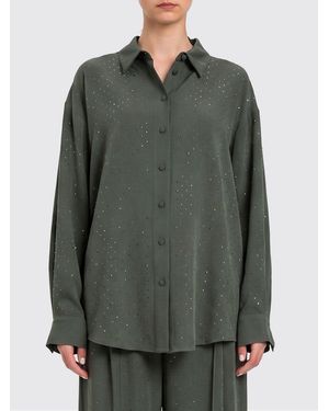 Twinset Lyocell Shirt With Rhinestones - Green