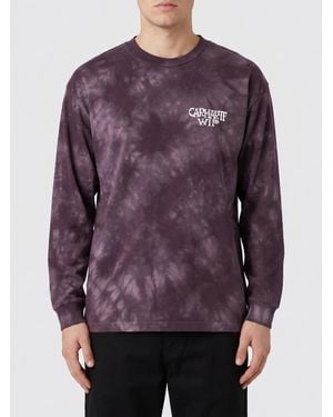 Carhartt Printed Organic Cotton Crewneck Sweatshirt - Purple