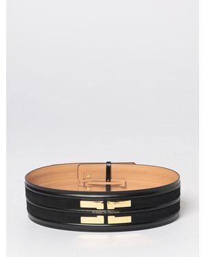 Elisabetta Franchi Leather Belt - Gray