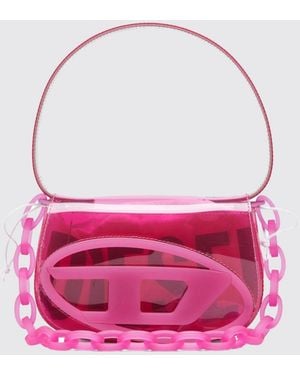 DIESEL Mini-Schultertasche 1Dr Aus Transparentem Pvc Mit Oval-D-Logo - Pink