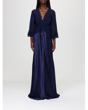 Alberta Ferretti Long Satin Dress - Blue