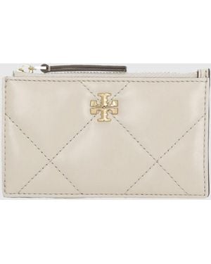 Tory Burch Kira Diamond Kreditkartenetui Aus Gestepptem Leder - Natur