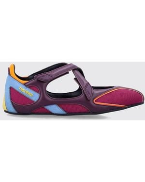 The Attico Floor 01 Mary Jane Flats With Abstract Print - Purple