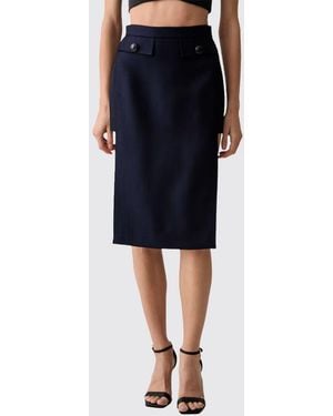 Elisabetta Franchi Gonna Midi A Tubino - Blu