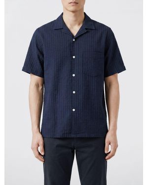 Portuguese Flannel Striped Cotton Shirt - Blue
