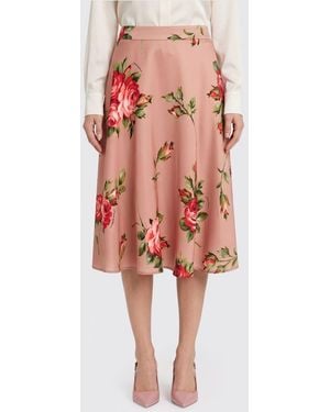 Dolce & Gabbana Dolce &Amp Gabbana Stretch Silk Midi Skirt - Pink