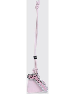 Ganni Faux Leather Keychain - White