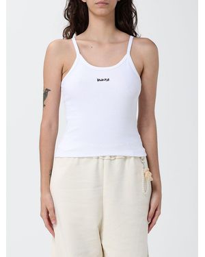 DISCLAIMER Slim Fit Stretch-Cotton Top With Contrast Logo - White