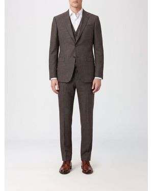 ZEGNA Traje De Botonadura Sencilla De Lana Y Lino Con Solapas De Muesca - Gris