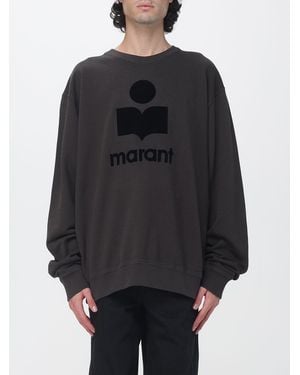 Isabel Marant Sudadera De Cuello Redondo Relaxed Fit De Algodón Con Logo En Contraste - Gris
