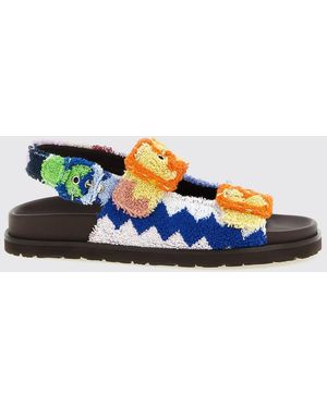 Missoni Zig Zag Cotton Terry Sandals - Blue