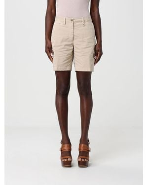 Mason's Cotton Cargo Shorts With Studs - Natural